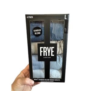 Frye Boxer Briefs Mens Large Blue New 4 Pack Bamboo Blend FR31616AS-BL